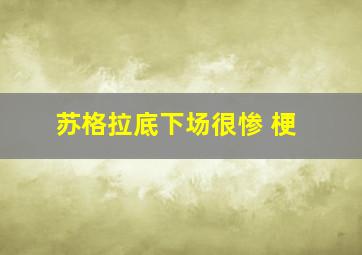 苏格拉底下场很惨 梗